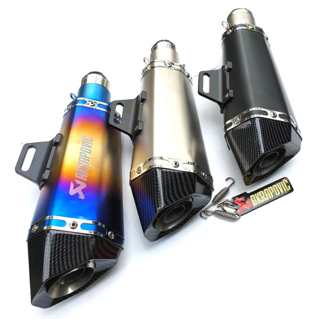 Lon pô akrapovic đùi gà - màu sắc cá tính, âm thanh mạnh mẽ