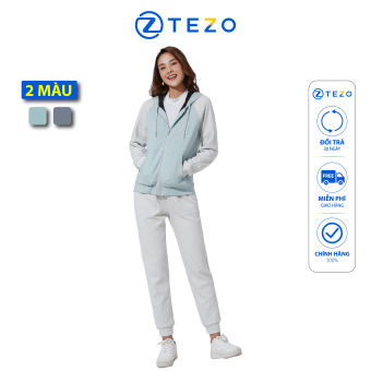 Bộ nỉ nữ umi kéo khóa có mũ Tezo set bộ đi chơi dày dặn mềm mại B22ANKT010 22QNKT010