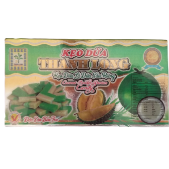 Kẹo dừa lá dứa sầu riêng hiệu Thanh Long - đặc sản Bến Tre (300g)