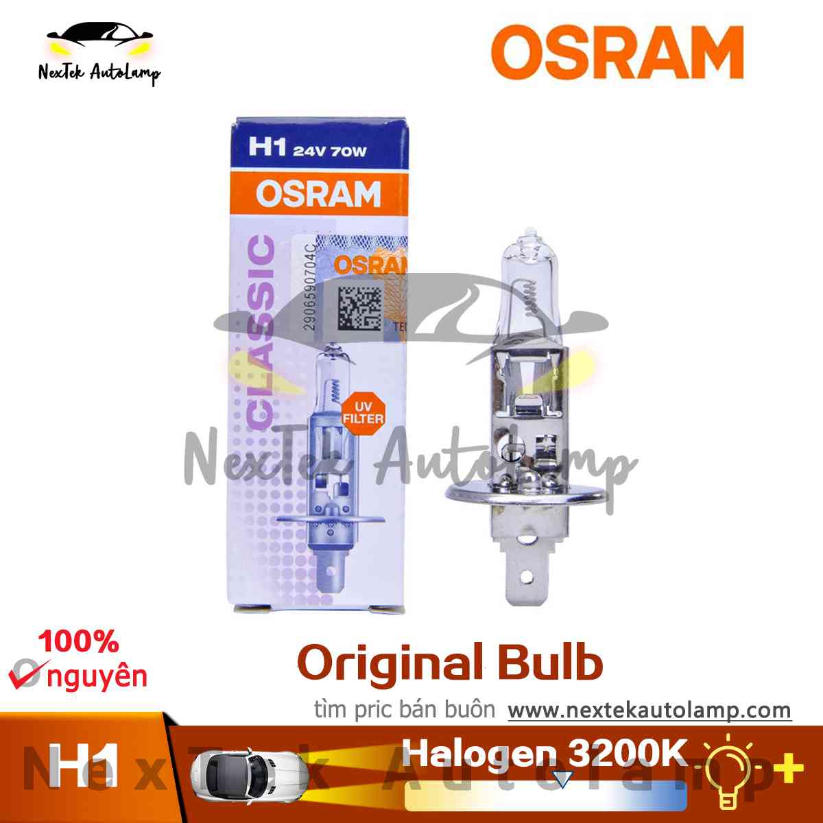 Osram h1 24v 70w 64155 p14.5s dòng phụ tùng chính đèn pha xe tải sử dụng đèn tiêu chuẩn oem bóng đèn halogen