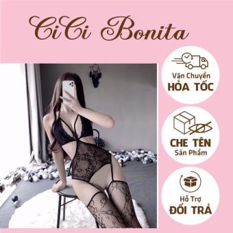Đồ ngủ sexy/ Bộ liền thân/ Bodysuit cực nóng bỏng liền vớ/ tất CICI BONITA