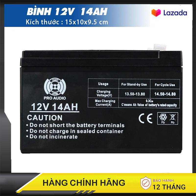 [HCM](Nguyên Seal 100%) Bình Sạc Acquy Cho Loa Kéo  thay thế bình củ nâng cấp...Bình acquy 12V-14A cho loa  Bình Ác quy kích sạc cho mọi loại loa kéo xe máy ... bộ ác quy đa năng nhỏ gọn phân phối trên toàn quốc