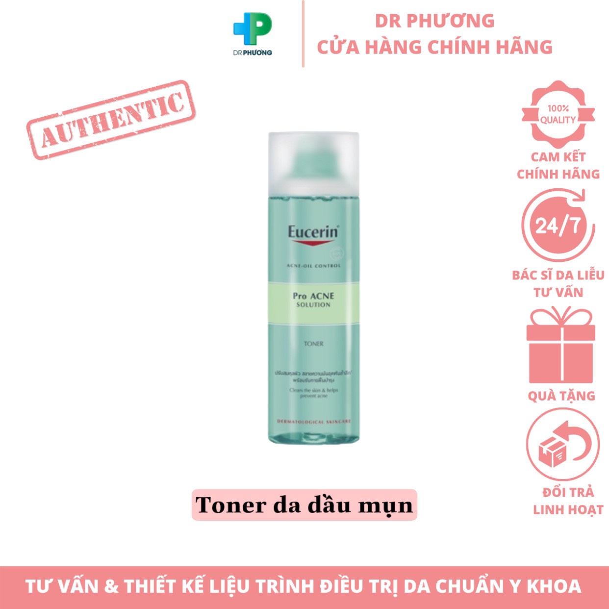 ✅ nước cân bằng eucerin pro acne solution toner dành cho da dầu mụn 200ml