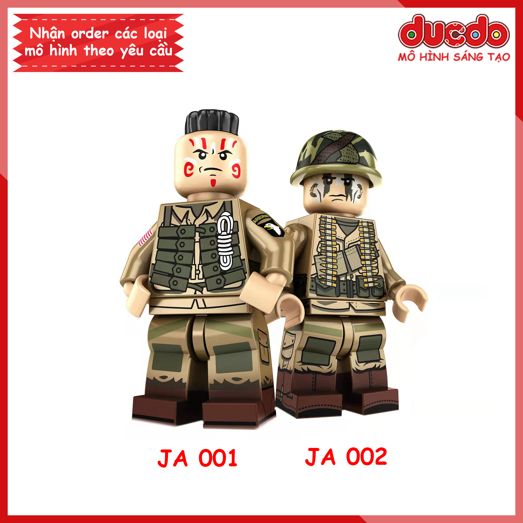 Minifigures chiến binh Army trong chiến tranh thế giới - Đồ chơi Lắp ghép Xếp hình Mô hình Mini WW2 JA001