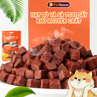 Hạt bò và gà tươi sấy khô nguyên chất Captain - Bánh thưởng cho chó (100gr)