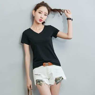 Áo thun cổ tim nam,nữ vải mềm mịn