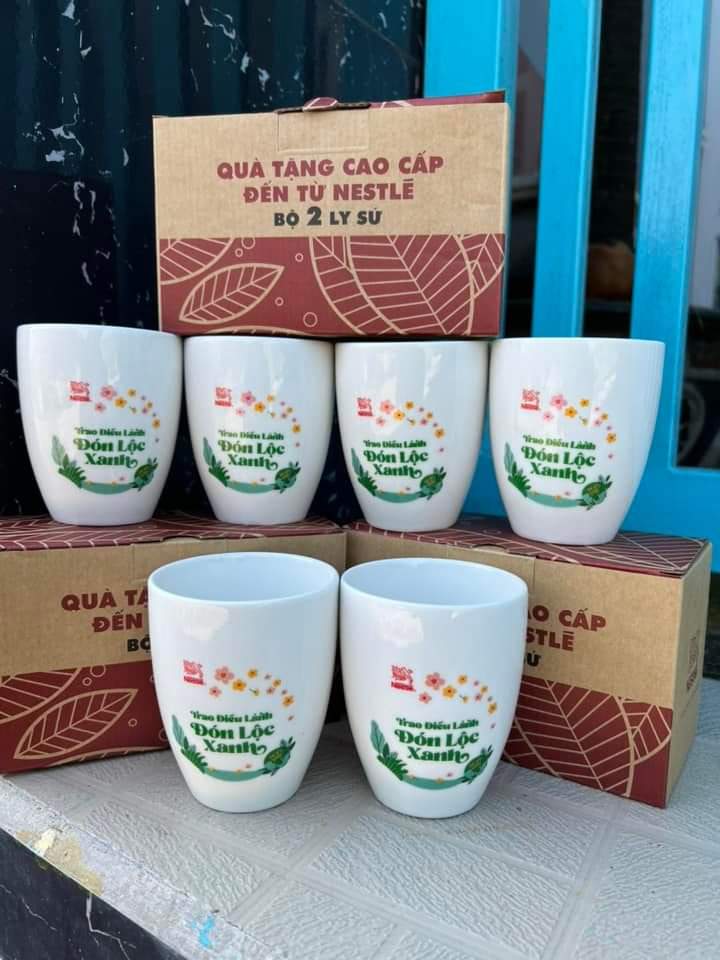 Ly Cốc Sứ DONGHWA Cao Cấp Uống Trà Cà Phê - Quà Tặng NESCAFE