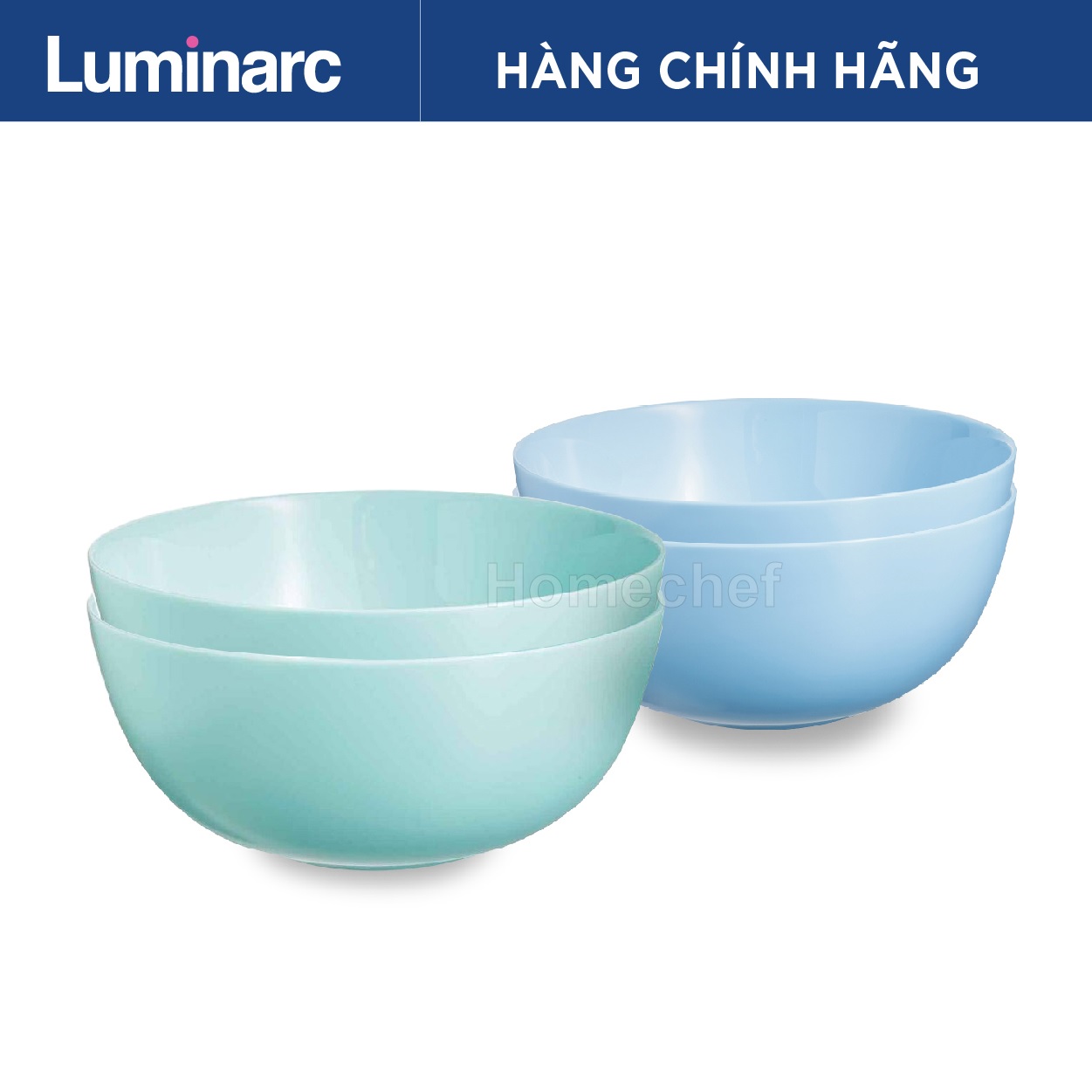 Bộ bát tô thủy tinh Luminarc Diwali đựng canh, trộn salad 2 chi tiết cỡ 21cm dùng vi sóng, máy rửa bát - P2614*2/P2615*2