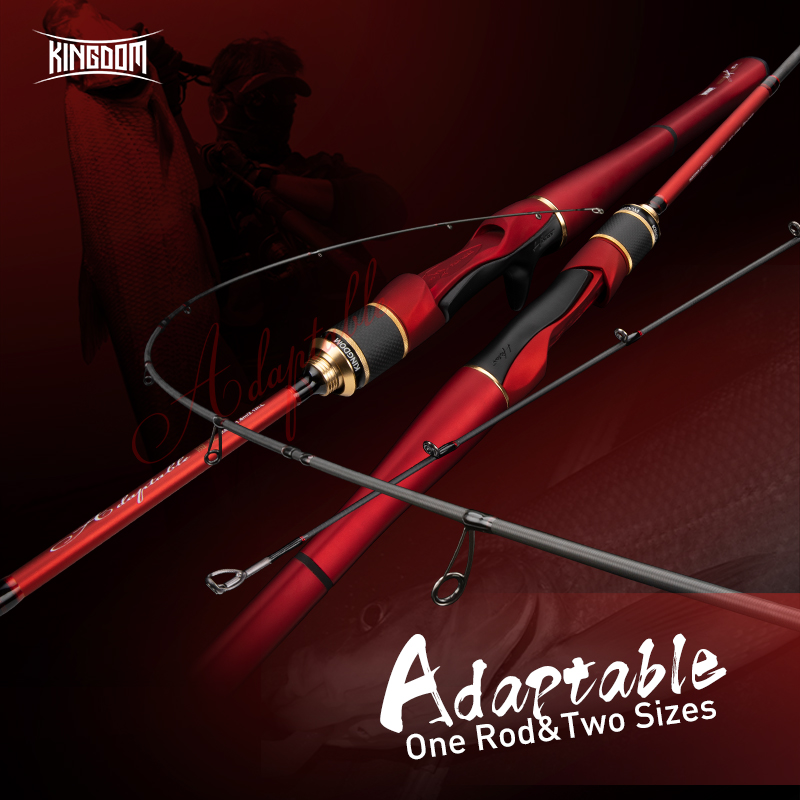 Kingdom KING PRO Fishing Rods 1.8m 2.1m 2.4m UL/L M/ML M/MH Two Section  Double Tips Spinning And Casting Feeder Travel Rod