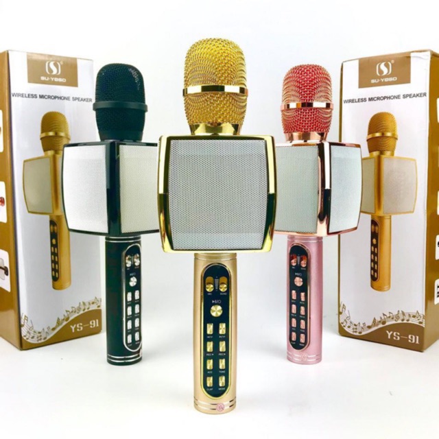 [HCM]Mic Hát Karaoke Mic Hát Bluetooth Mic Kèm Loa Bluetooth Mic Hát Karaoke Ys - 91 Kèm Loa Blutooth Âm Thanh Sống Động Chống Rè Chống Hú Khả Năng Bắt Và Lọc Âm Tốt-Bảo Hành 12 Tháng