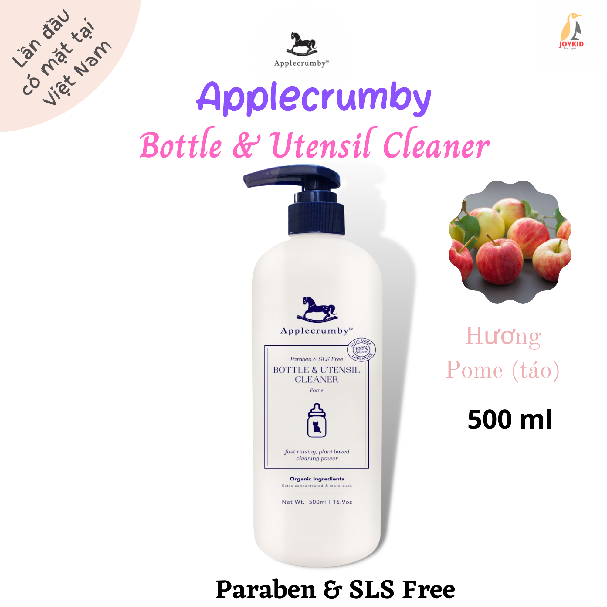 Malaysia Nước rửa bình sữa Applecrumby Bottle & Utensil Cleaner hữu cơ cho