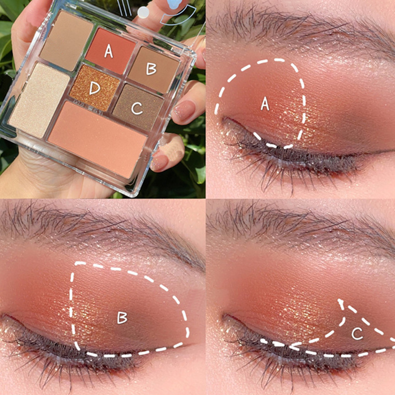 【ZNBY】 Bảng Phấn Mắt Bảng Màu Mờ Sáng Bóng 7 Màu Trong Suốt Mỹ Phẩm Trang Điểm Màu Mắt Mỹ Phẩm Trang Điểm Màu Nude Phấn Mắt
