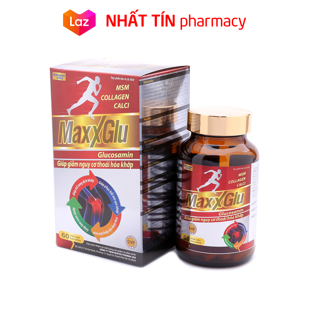 Viên Uống Bổ Xương Khớp Maxxglu Glucosamin giảm đau nhức xương khớp giảm thoái hóa khớp - Hộp 60 - NHẤT TÍN PHARMACY