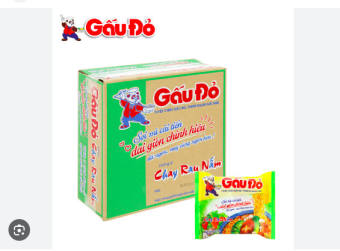 Mì Gấu Đỏ chay rau nấm gói 62g( thùng 30 gói)