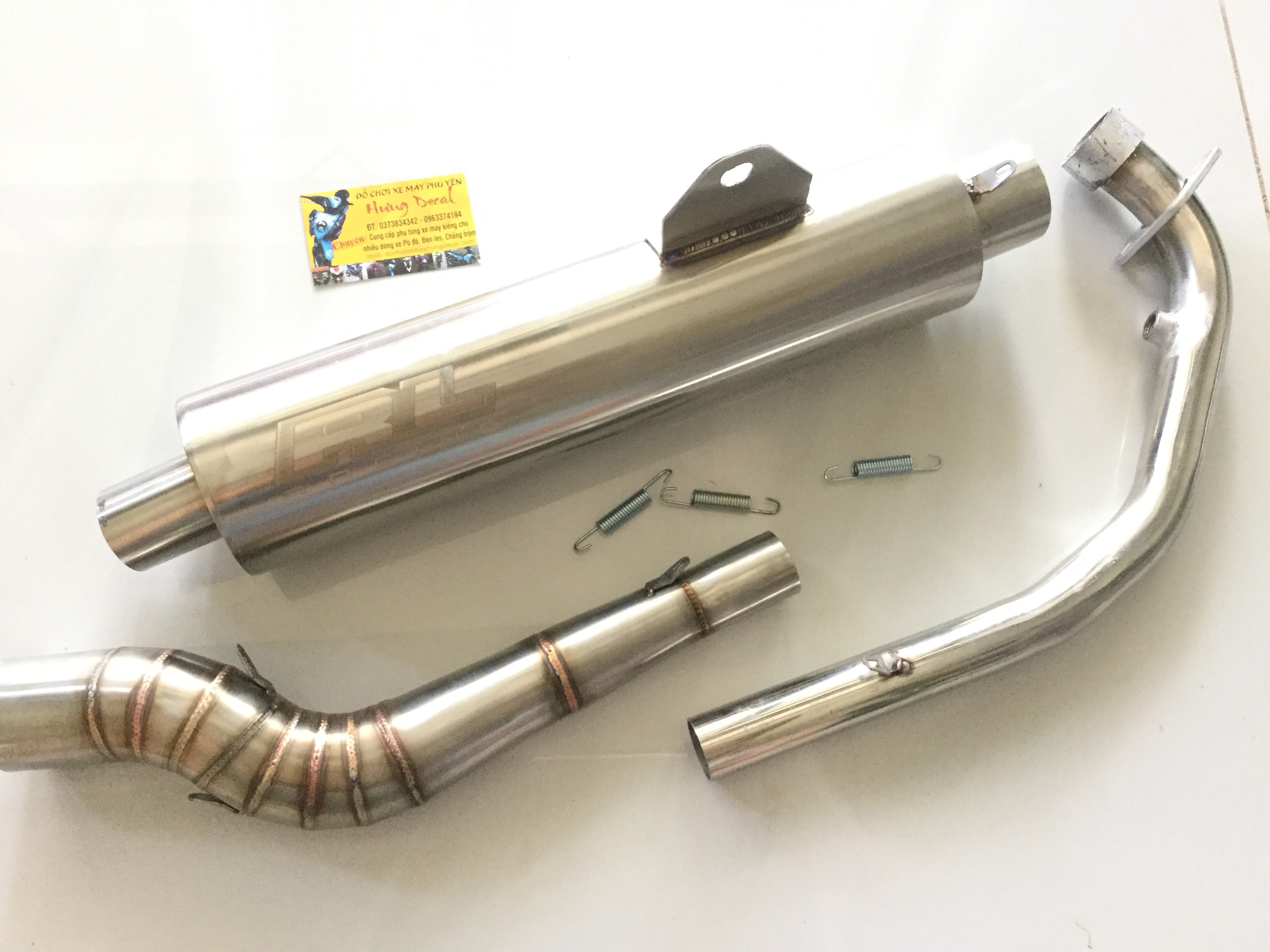 Pô redleo inox xịn full cổ cong 304 ex135, ex150, winer, sonic, satria, raider fi,.... giá rẻ