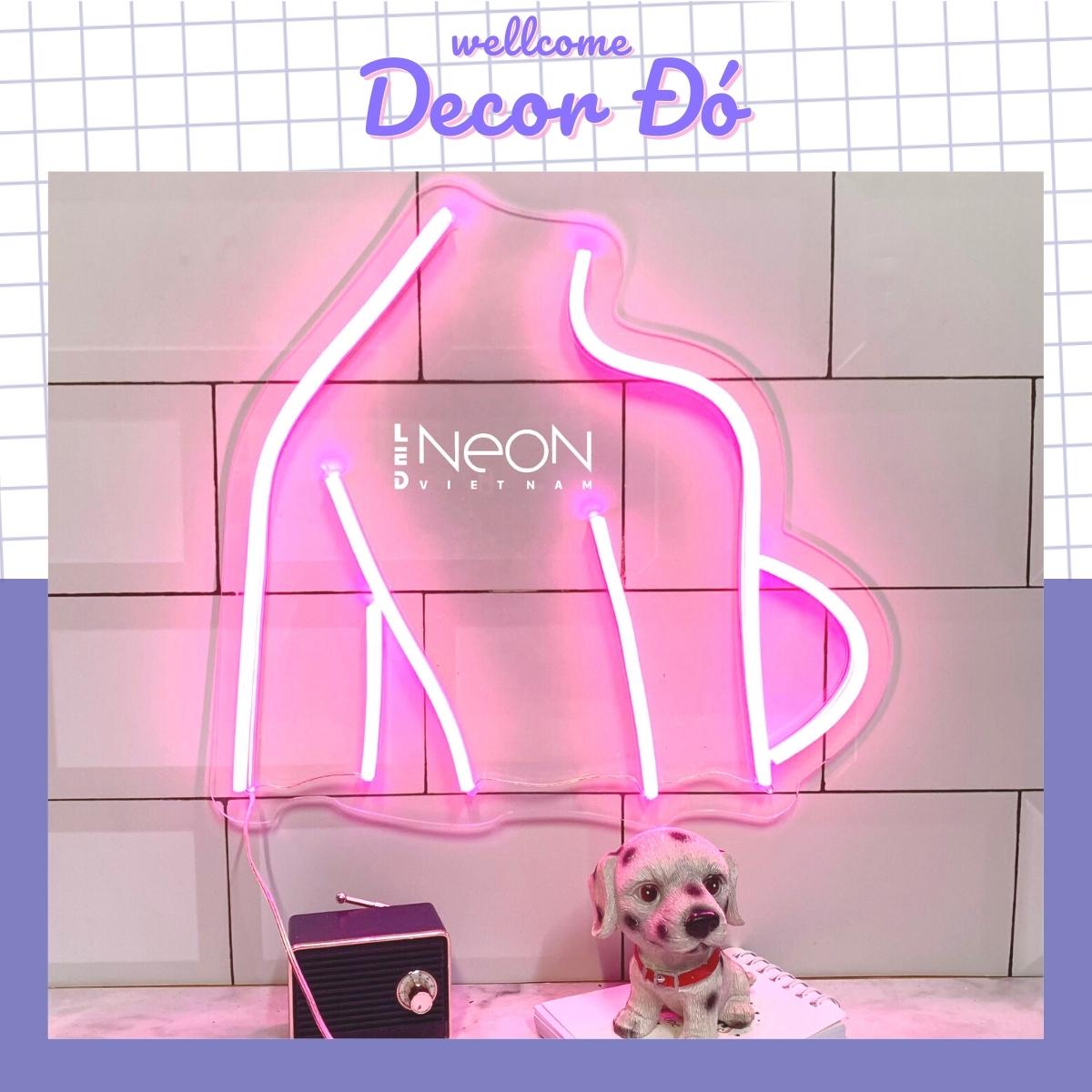 Đèn Neon , Hình Vai Cô Gái , Size 30x28cm | tặng Miếng Dán , tặng ADAPTER , tặng 1,5m Dây Điện Tàng Hình