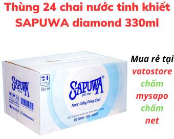 Thùng 24 chai nước suối tinh khiết SAPUWA diamond 330ml / Lốc 6 chai nước suối tinh khiết SAPUWA diamond 330ml