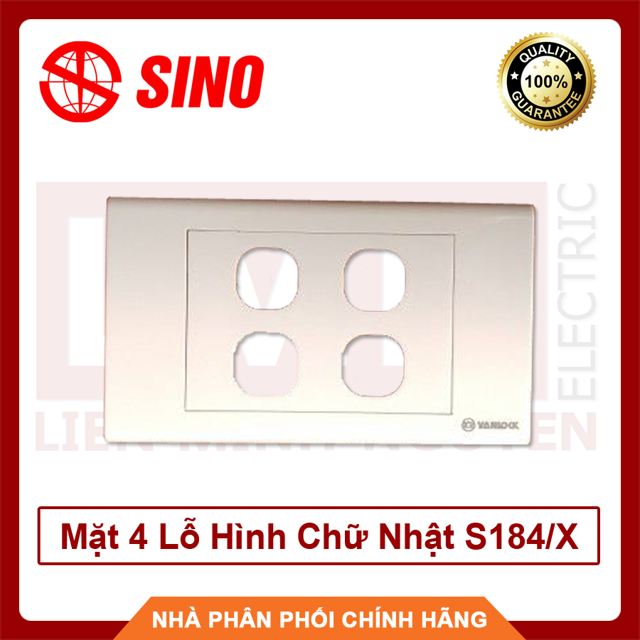 Sino mặt 4 lỗ cho 4 thiết bị hình chữ nhật s184/x - hàng việt nam, chất lượng cao