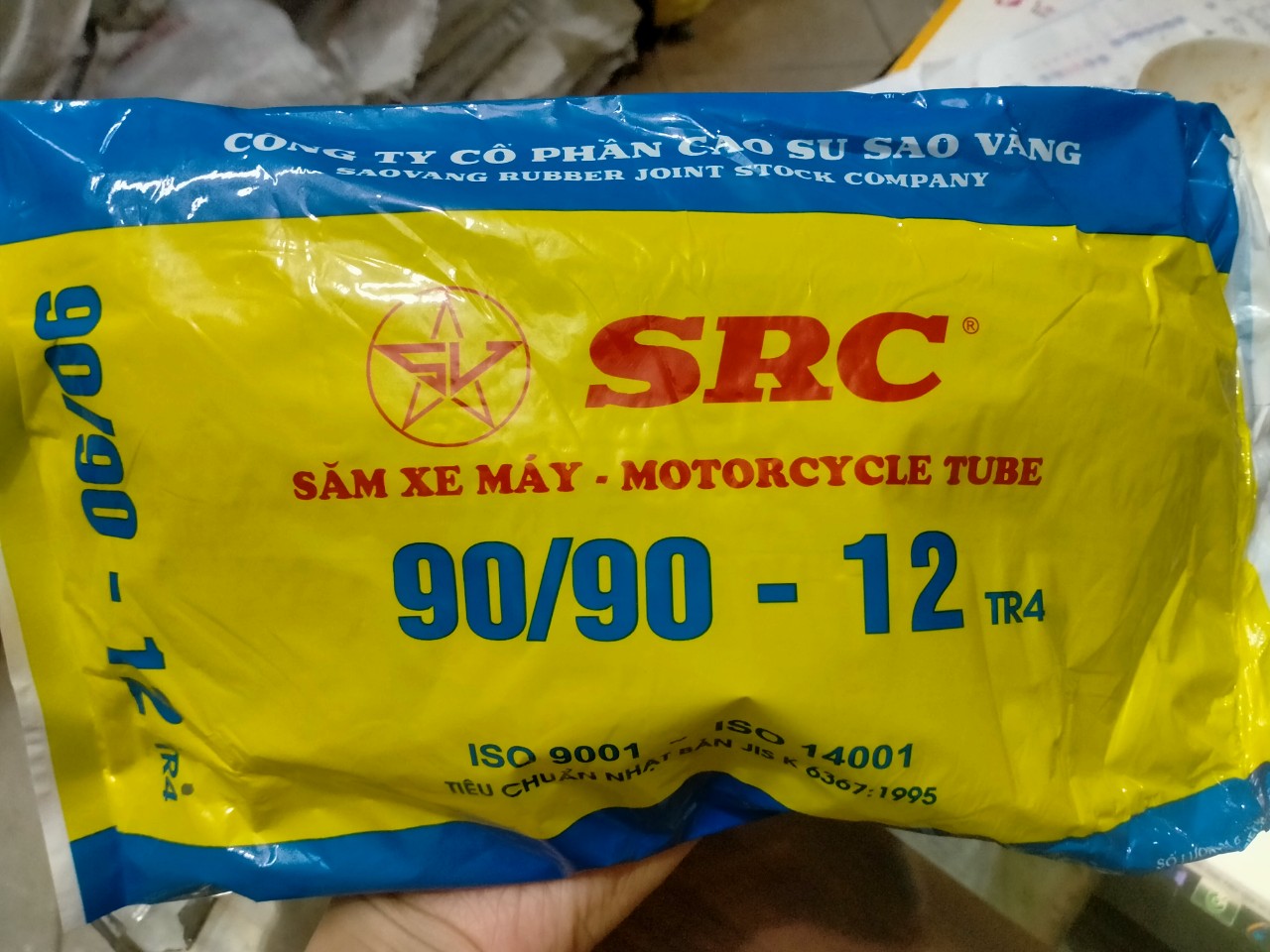 Ruột xe máy sao vàng 90/90-12
