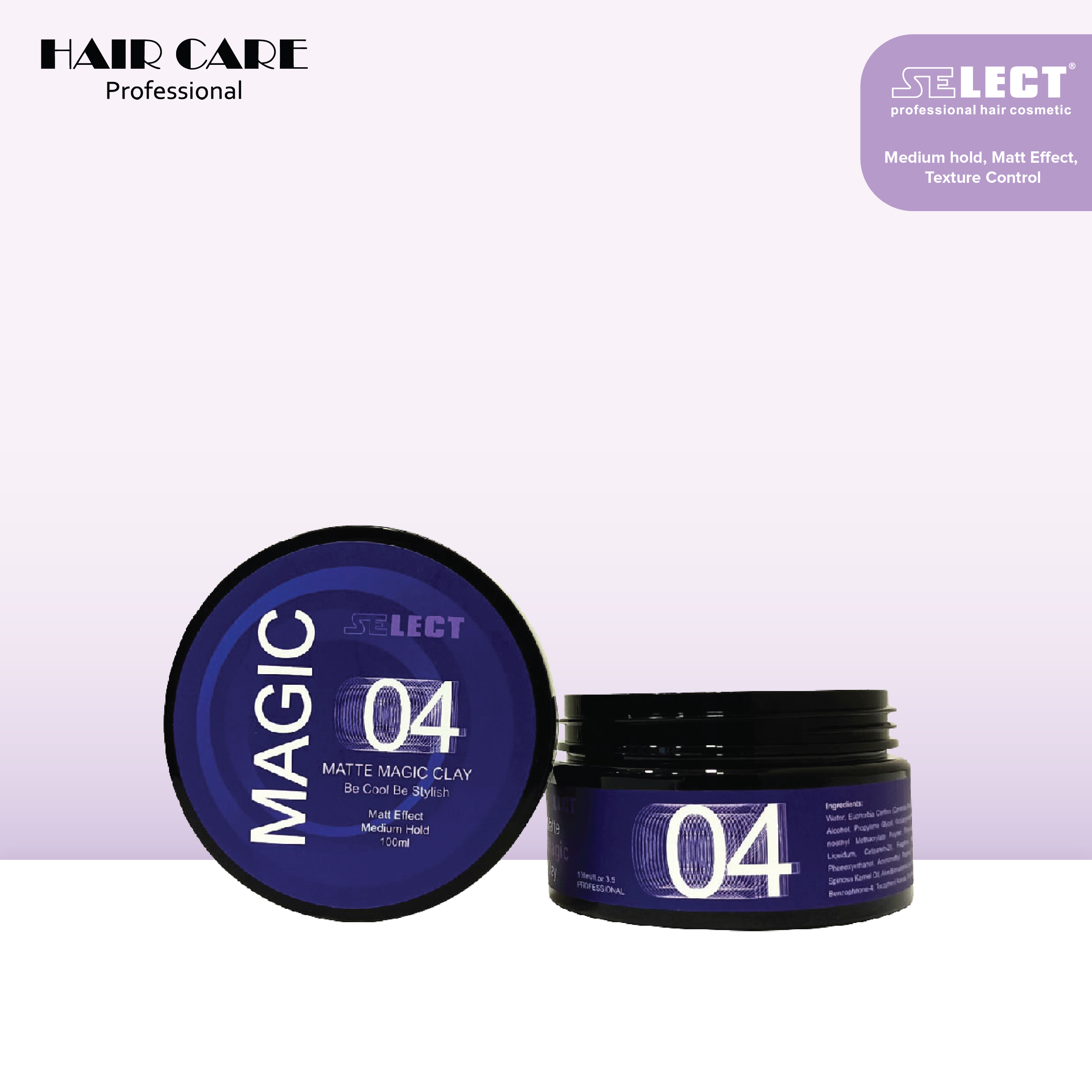 Gambar Select Matte Magic Clay 100ml Wax Rambut ( 04 Medium Hold )