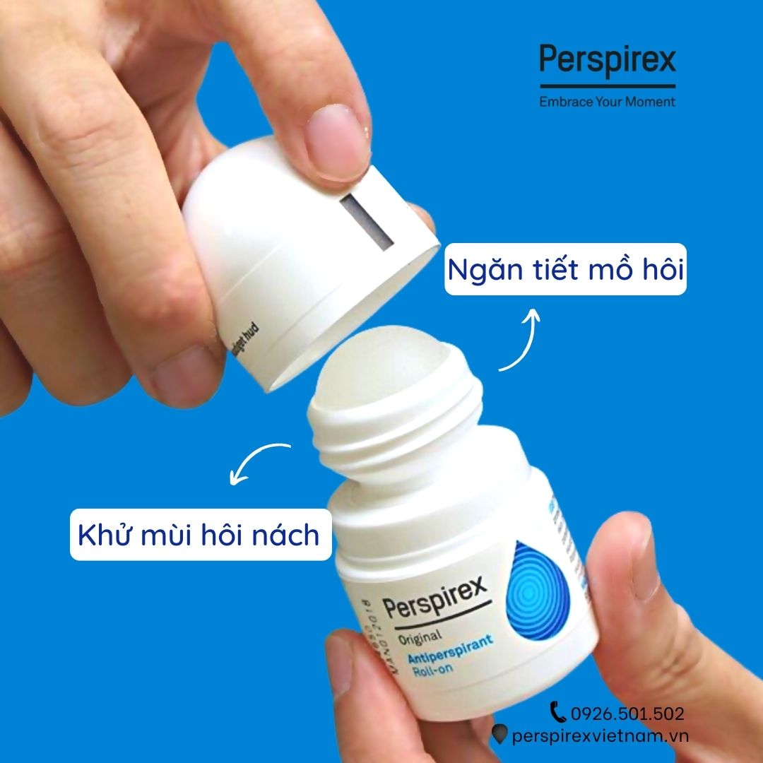 Lăn nách Perspirex Original: lăn khử mùi hôi nách và giảm tiết mồ hôi loại vừa