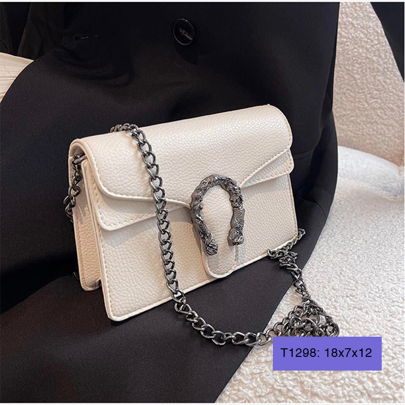 Túi xách tay đeo chéo nữ da trơn dây xích rẻ đẹp phong cách hàn quốc T1298