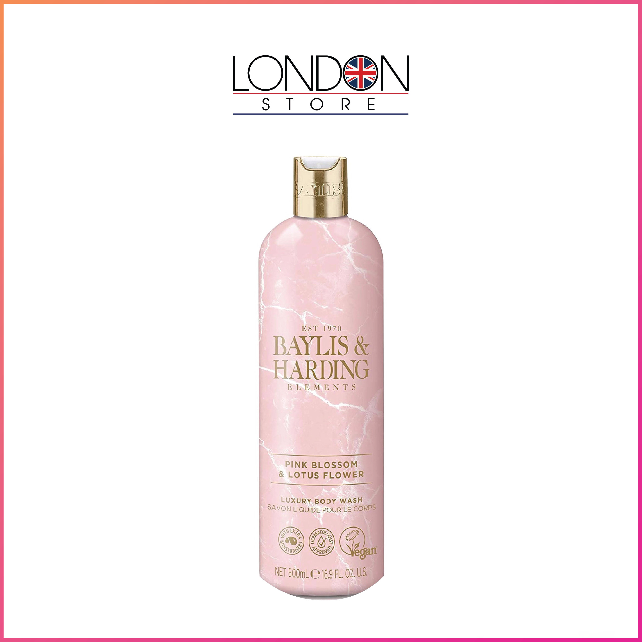 Luxury Body Wash Pink Blossom & Lotus Flowers Baylis & Harding Element - Sữa tắm cao cấp hương hoa hồng và hoa sen 500ml