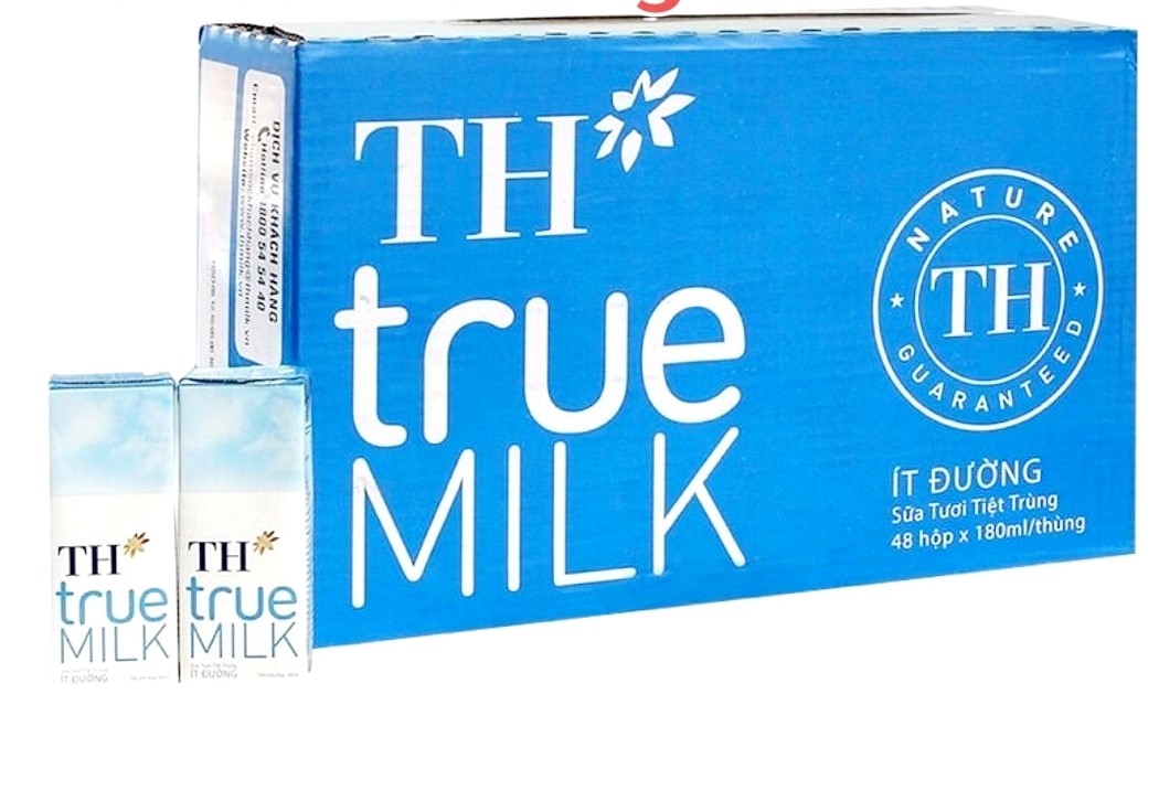 Thùng Sữa Tươi TH True milk 180ml ít đường