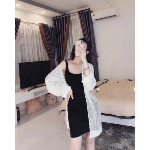 Áo khoác len mỏng dáng dài nhẹ nhàng - Dành cho bạn cao 1m65 trở lên