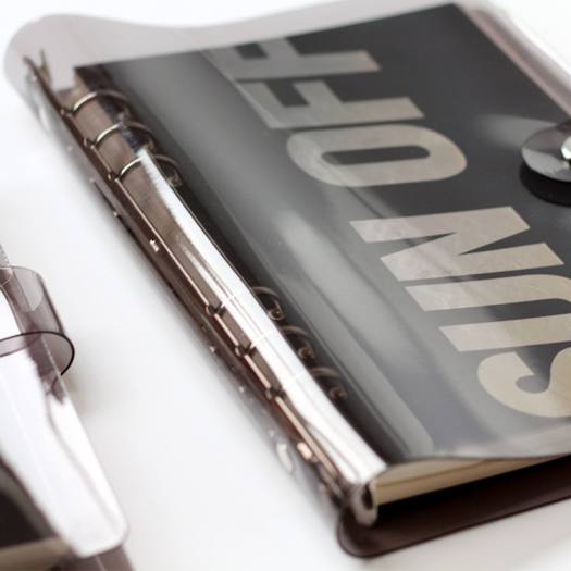 Bìa sổ còng nhựa dẻo 2 lớp Black 6 lỗ cỡ A5