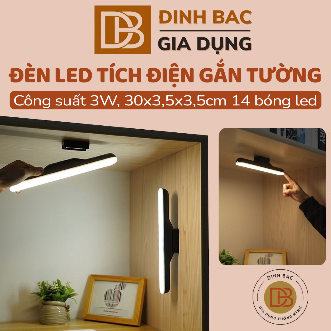 Đèn led gắn tường tích điện sạc usb gắn tường học tập làm việc cảm biến