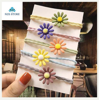 Combo 10 Dây Buộc Tóc Nữ Hoa Cúc Phong Cách Hàn Quốc-Đẹp, Bền, Co Giãn Tốt