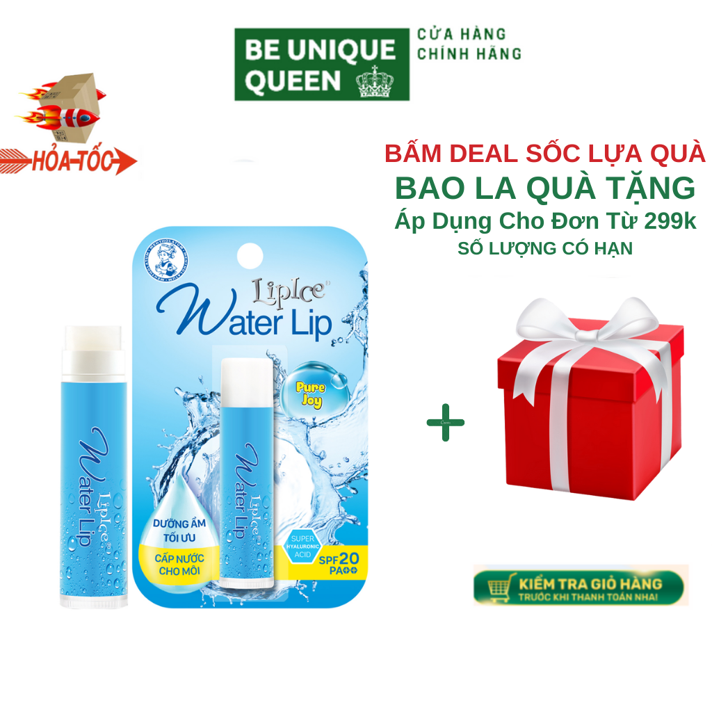 Son dưỡng môi không màu lipice water lip không mùi 4.3g