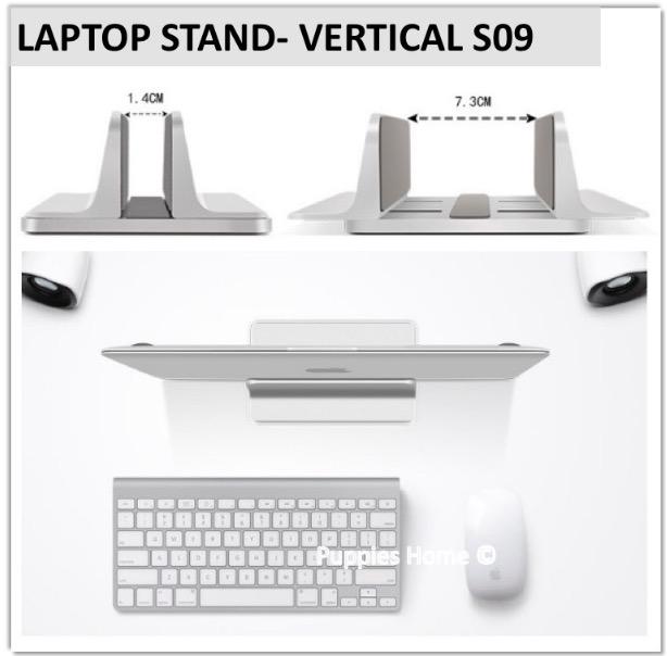 Vertical Laptop Stand Double Slot Adjule Holder Desktop With Dock Size Monitor Organizer Pc And Macbook