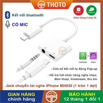 Jack chia cổng iphone 1 tròn 1 dẹt, Cáp chuyển đổi tai nghe iPhone (Lightning to 3.5mm Adapter) chia 2 cổng vừa sạc vừa nghe nhạc, xem phim, livestream, chơi game