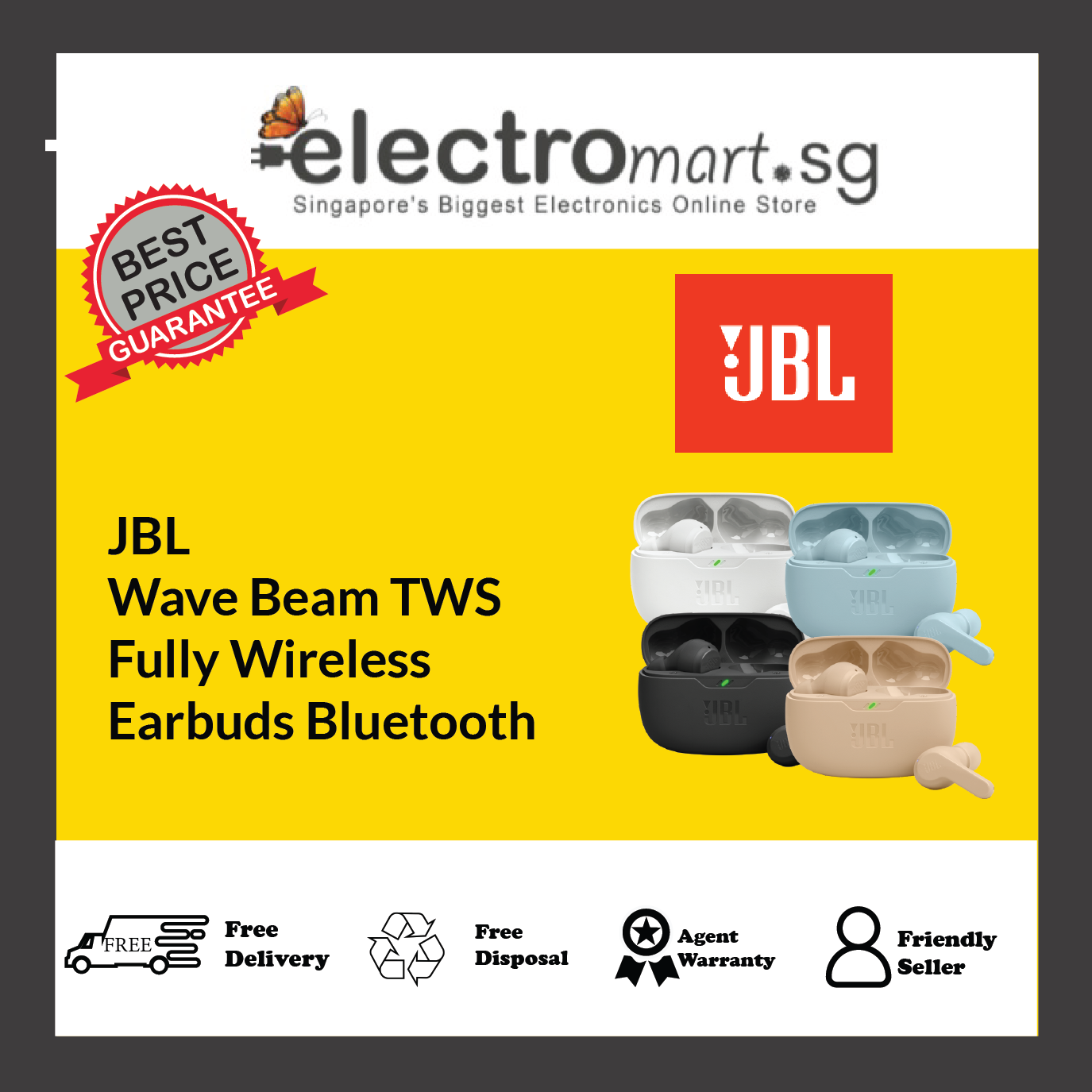 Buy JBL Wave Beam, Water-Resistant Earbuds - JBL Singapore