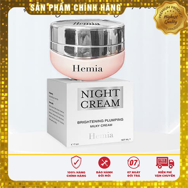 Kem face night cream hemia hàn quốc hộp 35g, kem face hemia