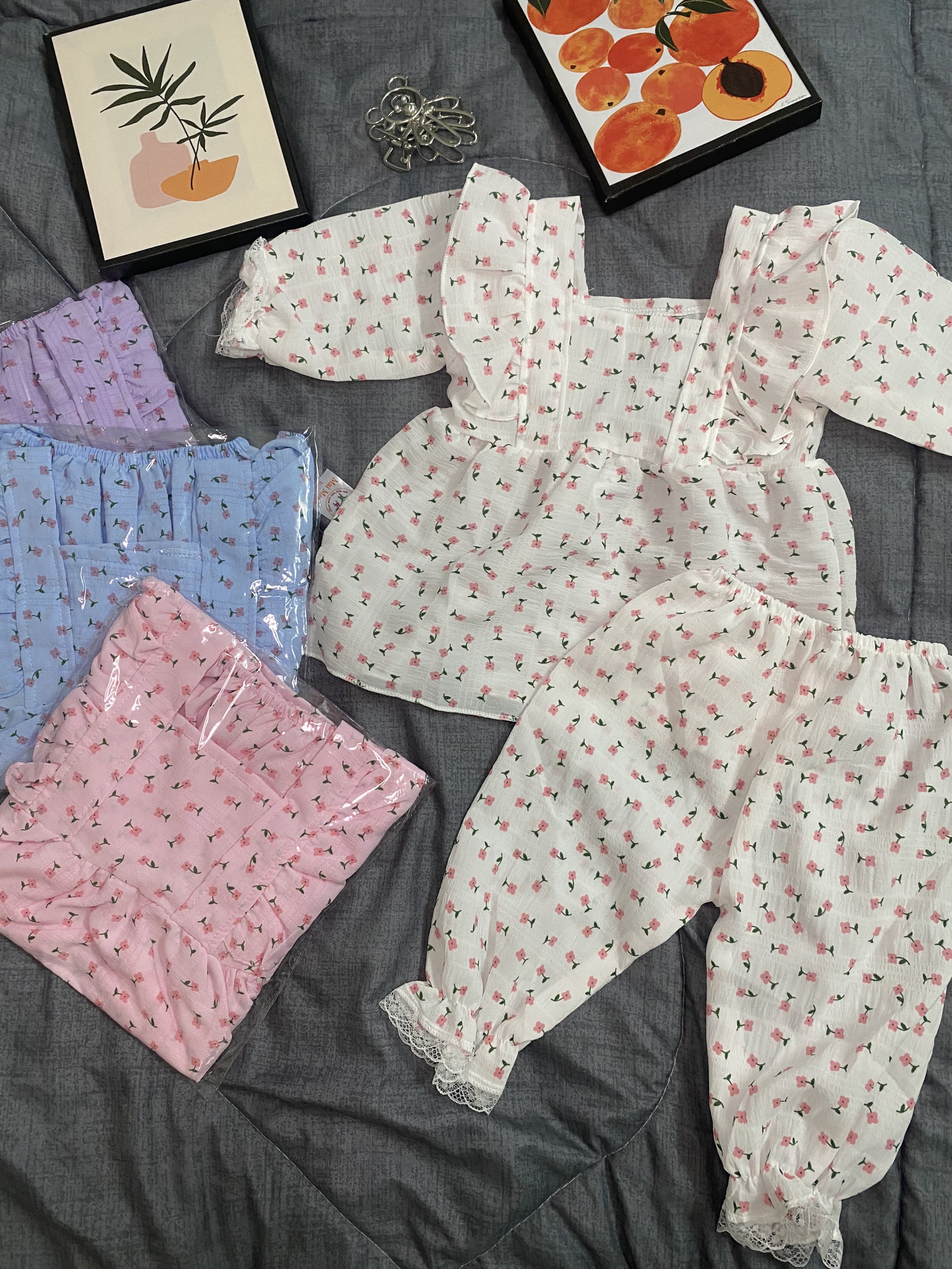 Set đồ bộ Babydoll Tay Dài Quần Dài