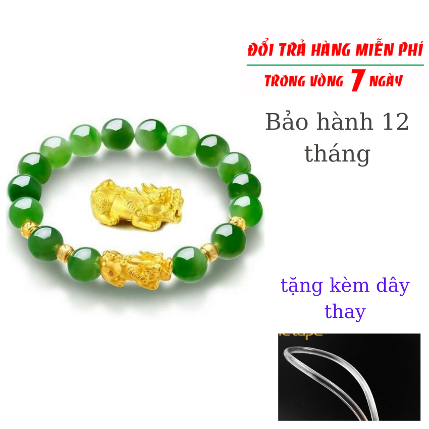 [BÁN CHẠY NHẤT] VÒNG TAY TỲ HƯU PHONG THUỶ VÀNG 24K ** ĐÁ NGỌC BÍCH** CHO NAM, NỮ - CHIÊU TÀI LỘC, BÌNH AN VÀ MAY MẮN.