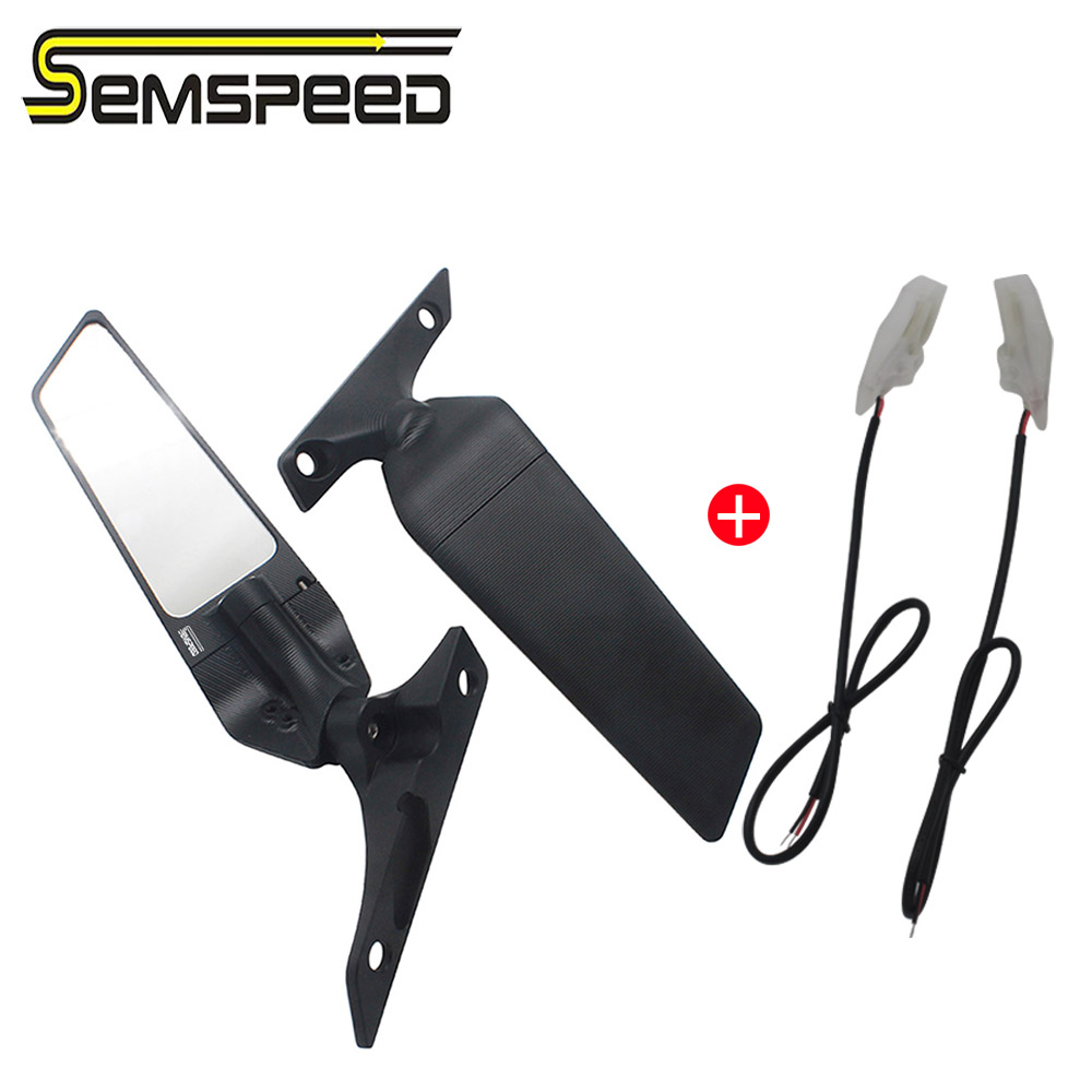 Semspeed Motorycle Cnc Side Rear View Wind Wing Mirrors Rearviews Signal Light For Ktm RC390 RC 390 250 200 2016-2021 2022 2023