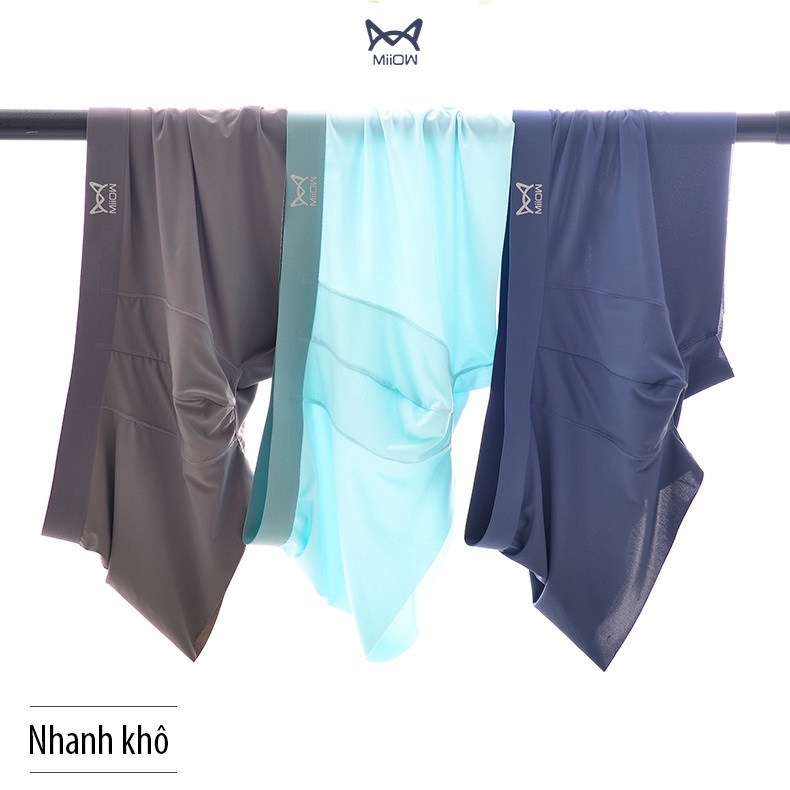 Hộp 3 quần sịp boxer nam cao cấp Miiow kháng khuẩn thoáng mát co dãn 4 chiều
