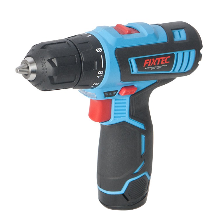 Máy khoan không dây chạy pin fixtec fcd12l04c 2 tốc độ tặng kèm 2 đầu vít và túi đựng