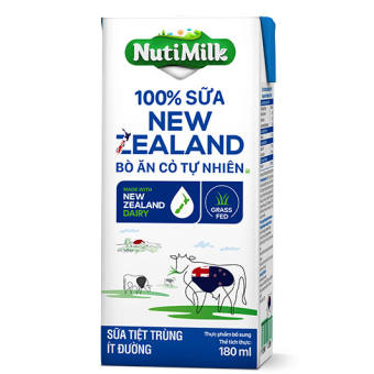 Sữa tươi New Zealand ít đường 180ml