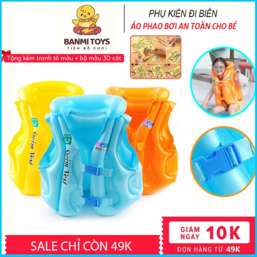 Phao bơi trẻ em, Áo phao bơi cho bé, phao bơi an toàn cho bé tập bơi ngày hè.
