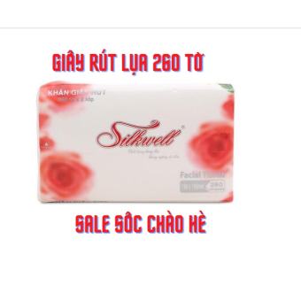 Giấy ăn giấy rút lụa 260 tờ hoa hồng Silkwell