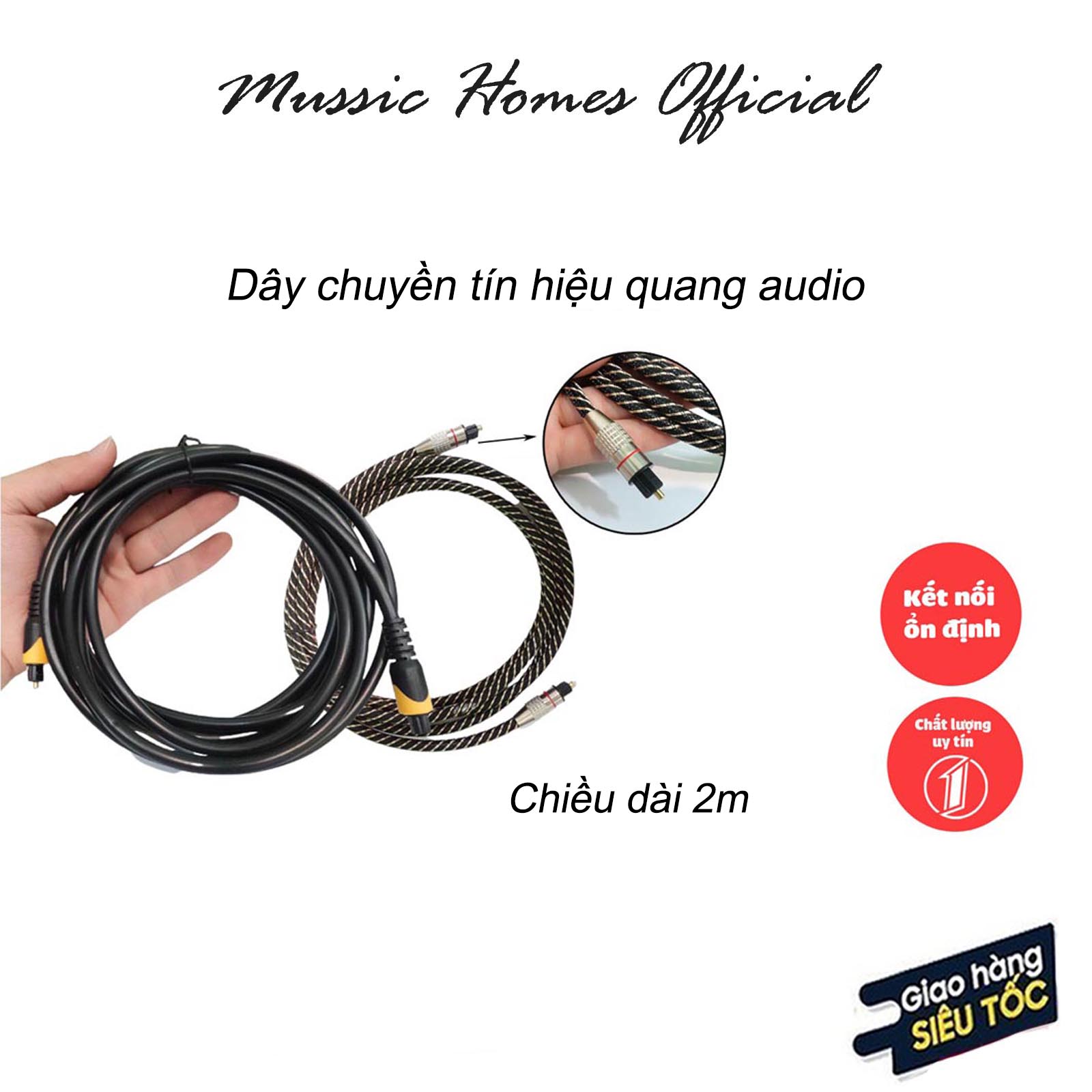 Dây quang toslink himedia dài 2m - dây cáp quang optical