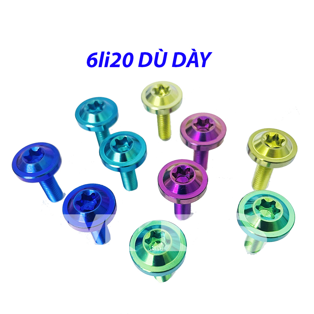 ỐC TITAN GR5 6li20 Dù Dày Gắn Dàn Áo/Ốp Pô...Thông Dụng Nhiều Loại Xe-MTS