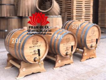 Thùng Đựng Rượu Gỗ Sồi 20 Lít, Thùng Ngâm Rượu Gỗ Sồi