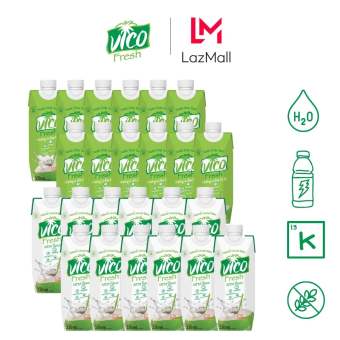 Thùng 24 hộp 330 ml Nước dừa VICO FRESH (12 xiêm, 12 dứa)