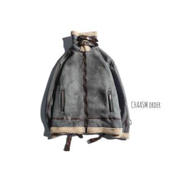 áo khoác jacket da lộn lót lông cừu unisex- ĐANG SẴN